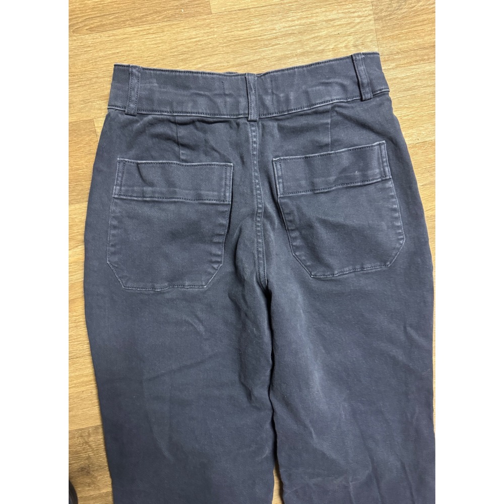 NOT FOR SALE Everlane Organic Cotton Straight Leg Crop Pants Navy Blue High Rise - Picture 3 of 6
